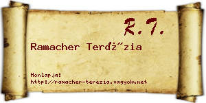 Ramacher Terézia névjegykártya